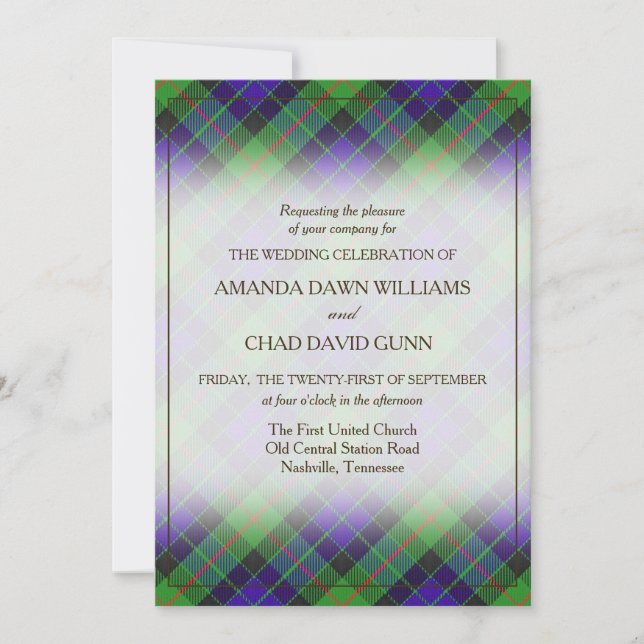 Clan de Belleza Tartán Gunn Scottish Plaid (Anverso)