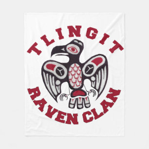 Clan del cuervo del Tlingit 50"" manta del paño