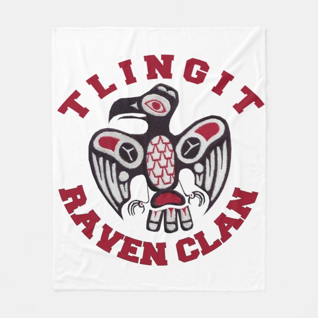 Clan del cuervo del Tlingit 50"" manta del paño (Anverso)