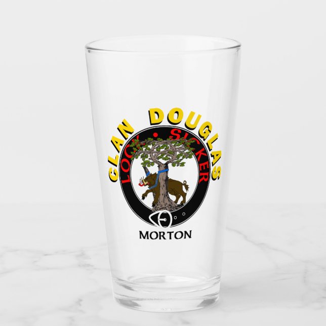 Clan Douglas "LOCK SICKER" Tumbler de vidrio de 16 (Anverso)