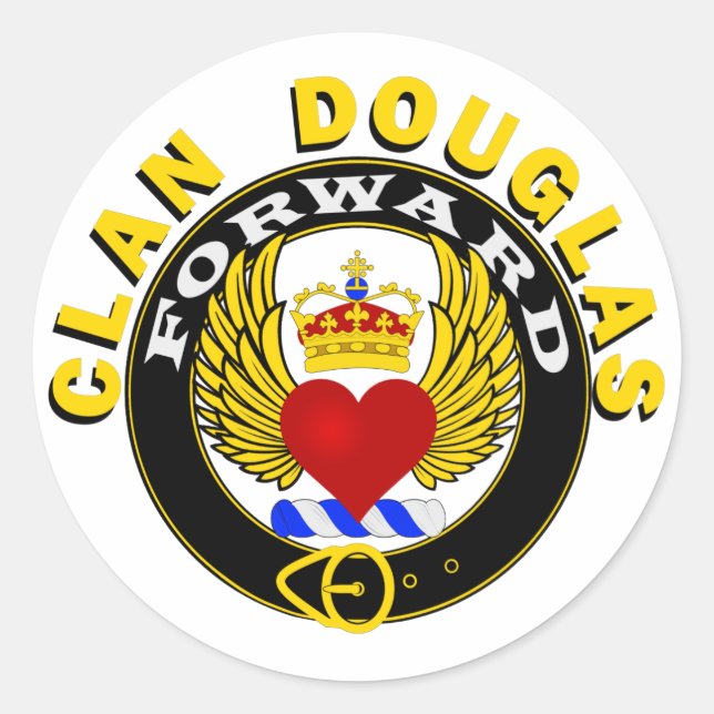 Clan Douglas WingHeart Pegatina "FUERTE" (Anverso)