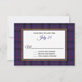 Clan Dundonald Tartan Plaid Wedding Tarjeta RSVP