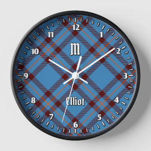 Clan Elliot Ancient Tartán reloj grande