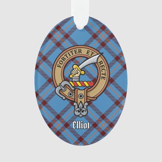 Clan Elliot Escudo sobre el antiguo ornamento de T (Anverso)