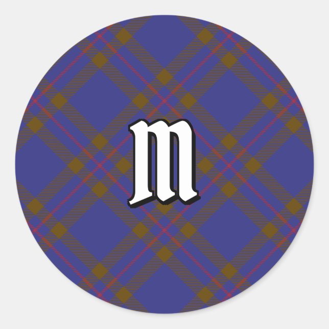 Clan Elliot Modern Tartan Classic Round Pegatina (Anverso)