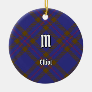 Clan Elliot Modern Tartán Ornamento cerámico