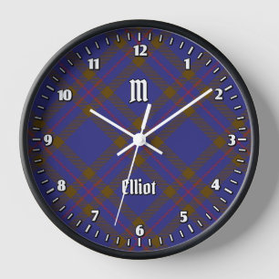 Clan Elliot Modern Tartán reloj grande