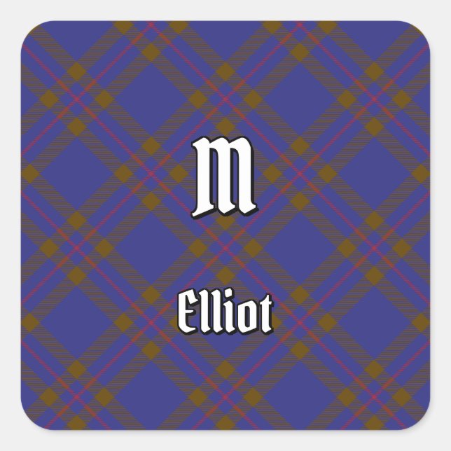 Clan Elliot Modern Tartan Square Pegatina (Anverso)
