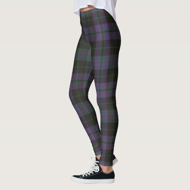 Clan escocés Clérigo Purple Tartán Mujeres Legging (Izquierda)