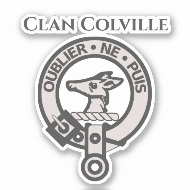 Clan escocés Colville Escudo Badge Pegatina (Anverso)