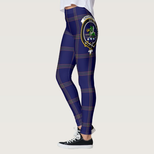 Clan escocés Crichton Escudo Tartan Women Leggings (Izquierda)