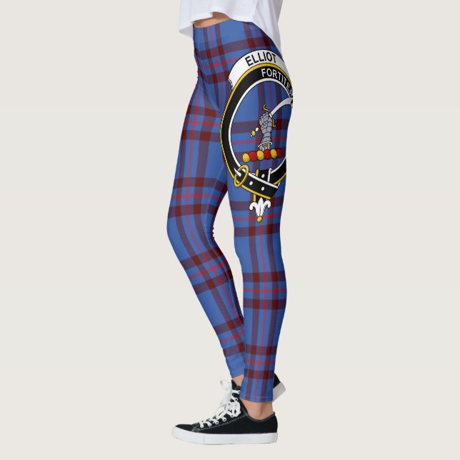 Clan escocés Elliot Escudo Tartan Women Leggings (Izquierda)