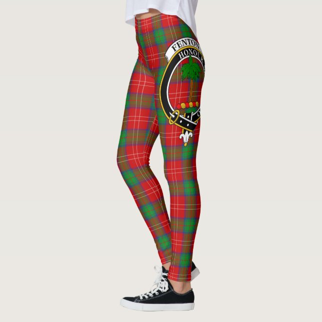 Clan Escocés Fenton Escudo Tartán Mujeres Leggings (Izquierda)