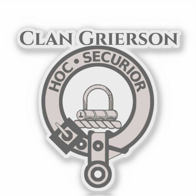 Clan escocés Grierson Escudo Badge Pegatina (Anverso)