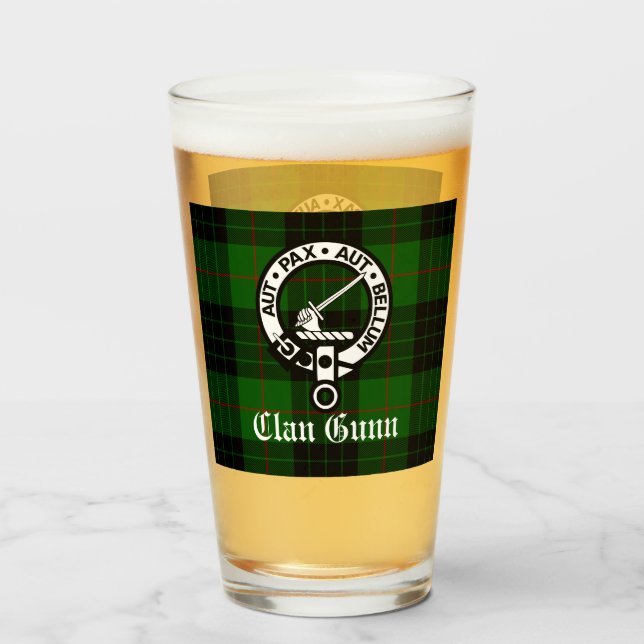 Clan escocés Gunn Escudo Badge y Tartán (Anverso (lleno))