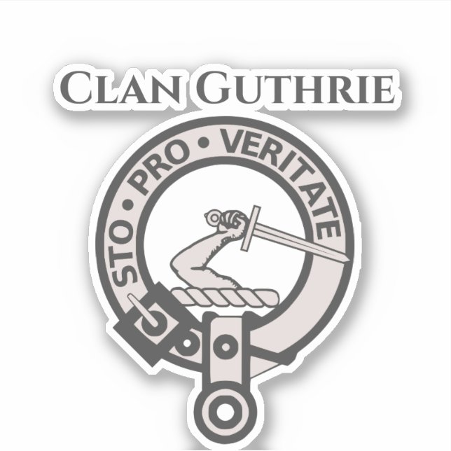Clan escocés Guthrie Escudo Badge Pegatina (Anverso)