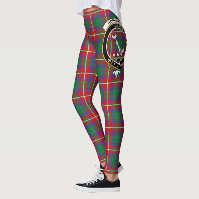 Clan escocés Hopkirk Escudo Tartan Women Leggings (Izquierda)