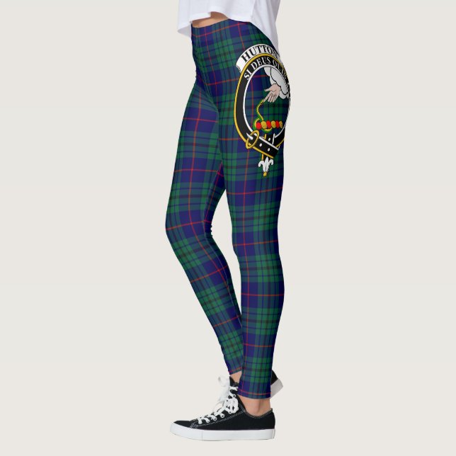 Clan escocés Hutton Escudo Tartan Women Leggings (Izquierda)