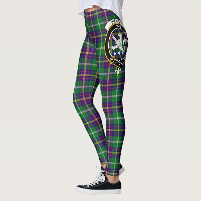 Clan escocés Inglis Escudo Tartán Mujeres Leggings (Izquierda)