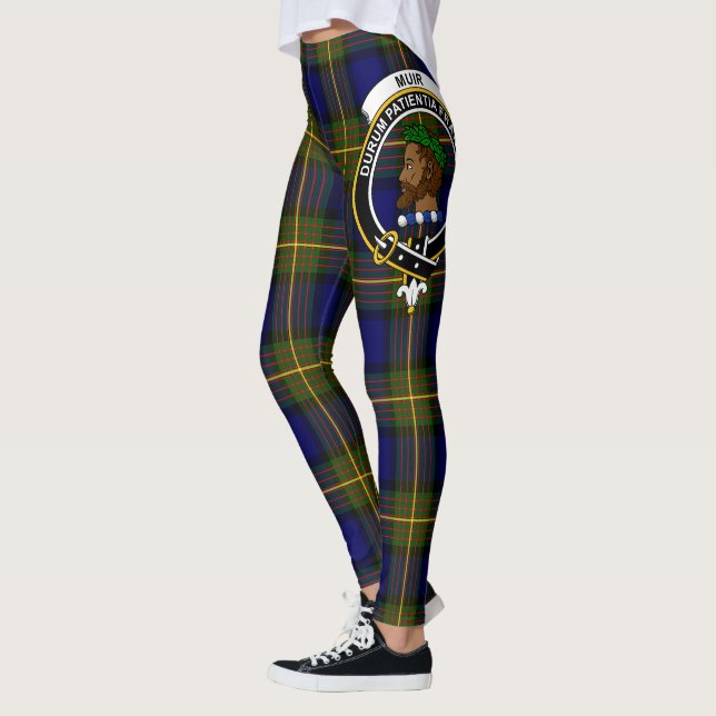 Clan escocés Muir Escudo Tartán Mujeres Leggings (Izquierda)