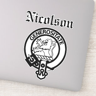Clan escocés Nicolson Escudo Badge Gran Pegatina