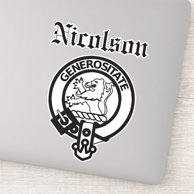 Clan escocés Nicolson Escudo Badge Gran Pegatina (Detalle)