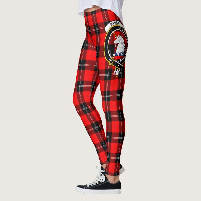 Clan escocés Ramsay Escudo Tartan Women Leggings (Izquierda)