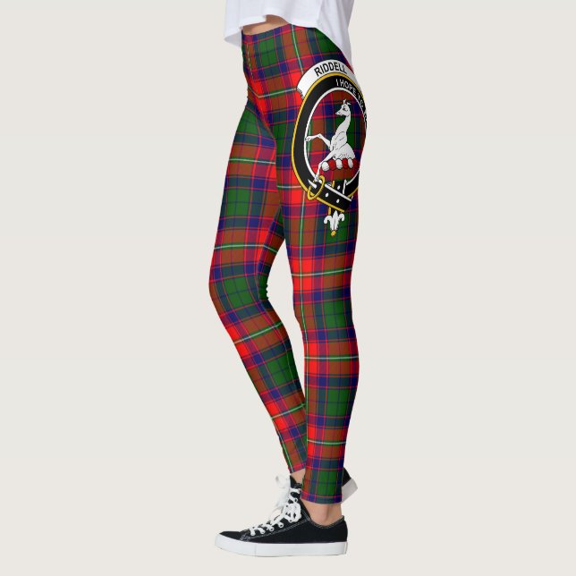 Clan escocés Riddell Escudo Tartán Mujeres Legging (Izquierda)