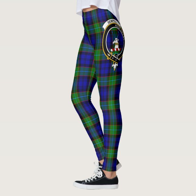 Clan escocés Sempill Escudo Tartan Women Leggings (Izquierda)