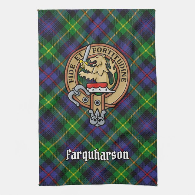 Clan Farquharson Escudo sobre la toalla de cocina  (Vertical)