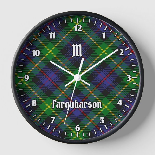 Clan Farquharson Tartán reloj grande (Anverso)