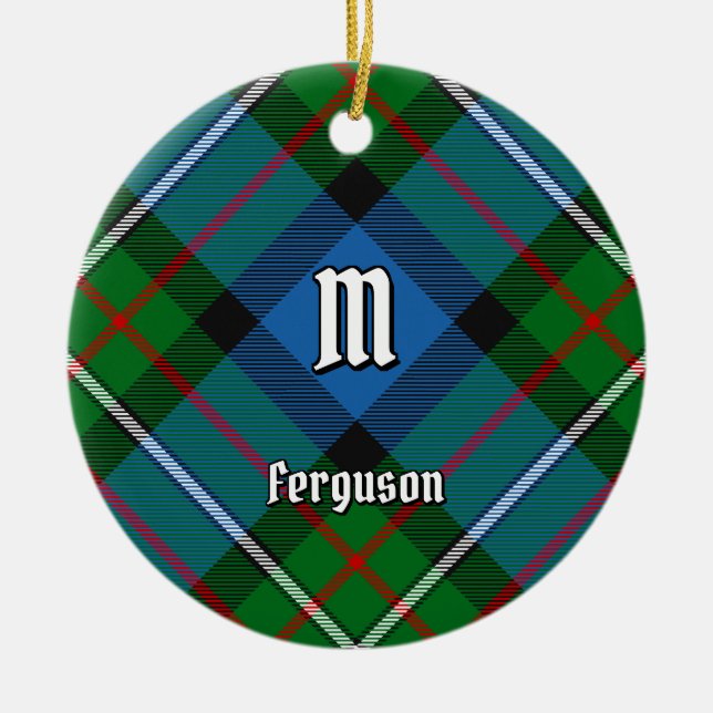 Clan Ferguson Tartán Ornamento cerámico (Frente)