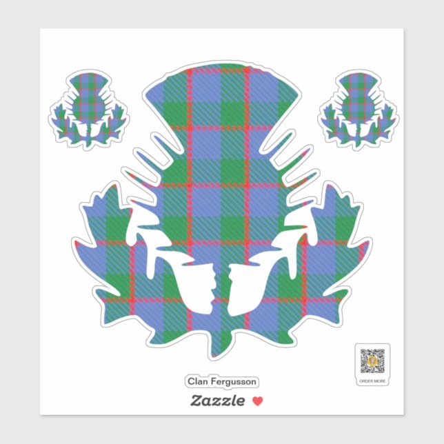 Clan Fergusson Thistle Pegatina (Hoja)