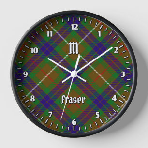 Clan Fraser Caza Tartán Gran Reloj