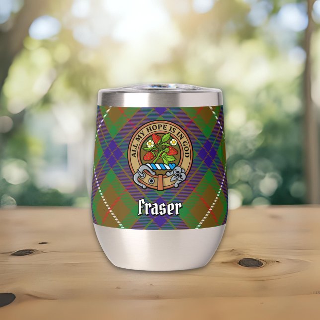 Clan Fraser Escudo sobre la caza de tartán (Subido por el creador)