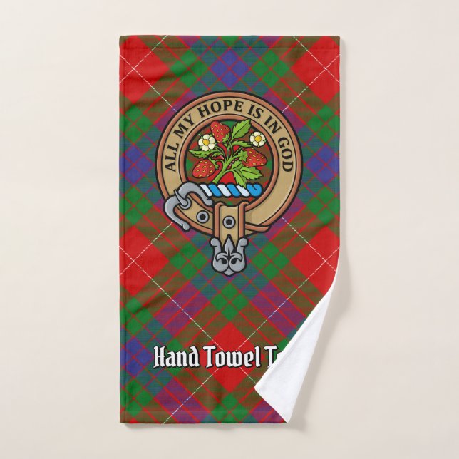 Clan Fraser Escudo sobre Tartán (Toalla de mano)