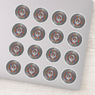 Clan Fraser Escudo y Tartan Knot Pegatina