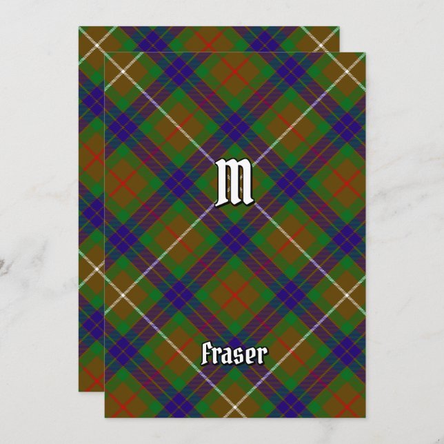 Clan Fraser Hunting Tartán Invitación (Anverso / Reverso)