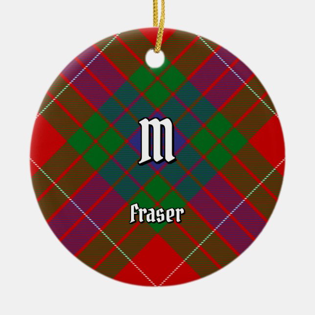 Clan Fraser Tartán Ornamento cerámico (Frente)