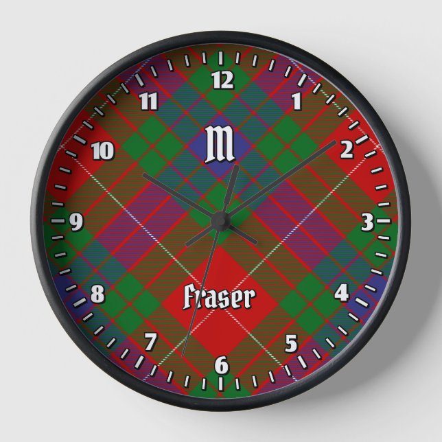 Clan Fraser Tartán reloj grande (Anverso)