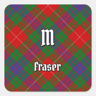 Clan Fraser Tartan Square Pegatina