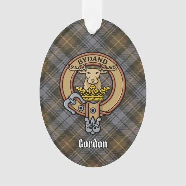 Clan Gordon Escudo por ornamento de Tartán debilit (Anverso)