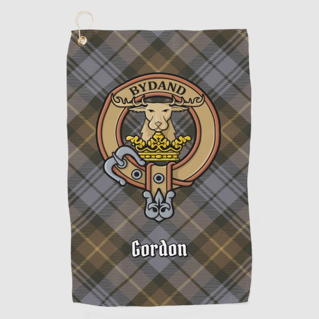 Clan Gordon Escudo sobre toalla de golf de Tartan  (Anverso)