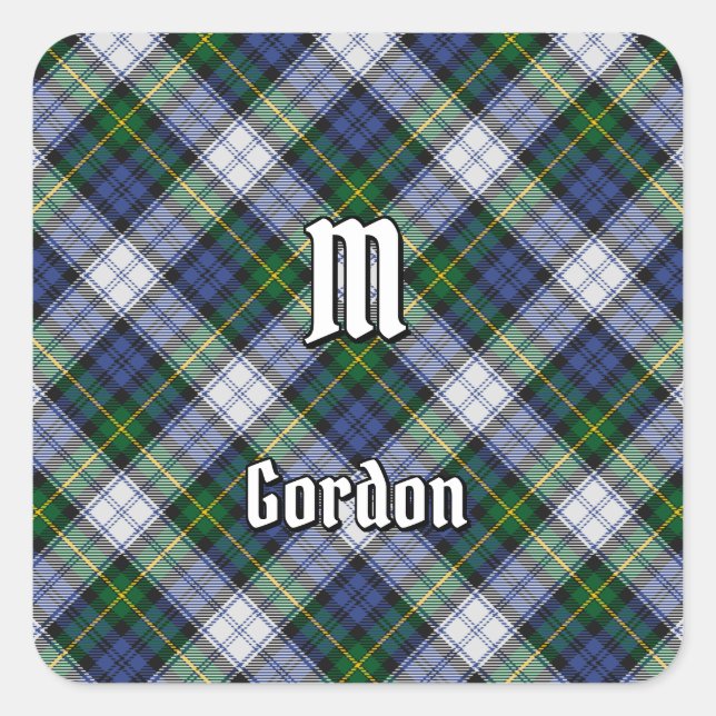 Clan Gordon se viste Pegatina de la Plaza Tartan (Anverso)