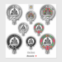 Clan Grant Escudo y Tartan Pegatina