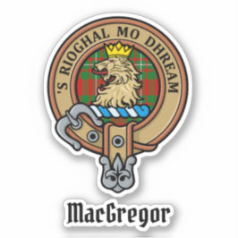 Clan Gregor Escudo sobre el Pegatina Tartán