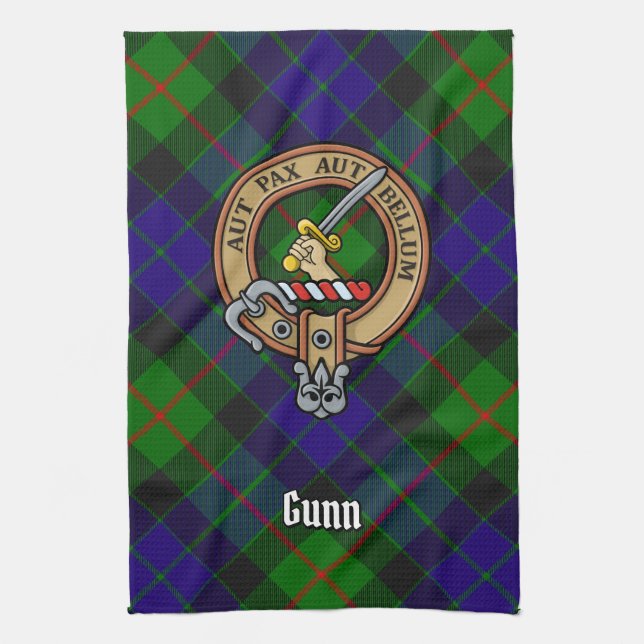 Clan Gunn Escudo Kitchen Toalla (Vertical)