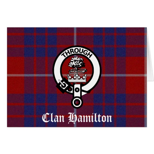 Clan Hamilton Escudo & Tartan (Anverso (Horizontal))
