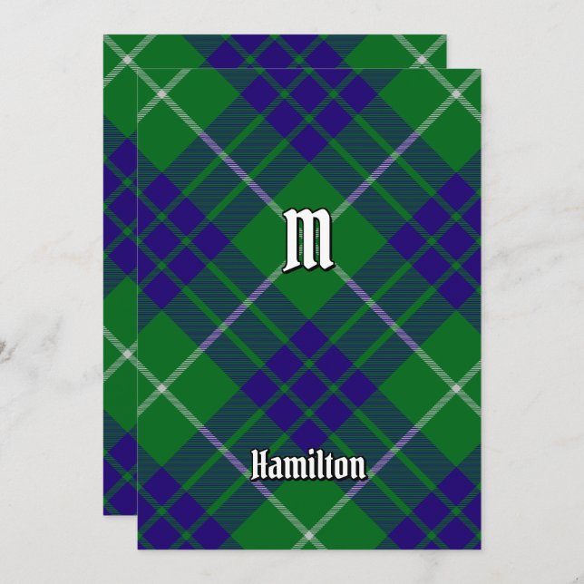 Clan Hamilton Hunting Tartán Invitación (Anverso / Reverso)