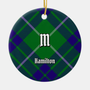 Clan Hamilton Hunting Tartán Ornamento cerámico